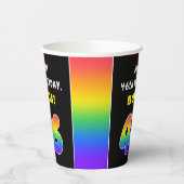 46誕生日:カラフルレインボー# 46,名前をカスタムする 紙コップ (左)