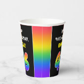 46誕生日:カラフルレインボー# 46,名前をカスタムする 紙コップ (右)