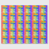 46誕生日: カラフル、おもしろいレインボーパターン# 46 ラッピングペーパー (フラット)