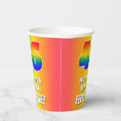 46誕生日: カラフル、おもしろいレインボーパターン# 46 紙コップ (右)