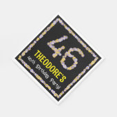 46誕生日:フローラ花数名前をカスタムする スタンダードランチョンナプキン (角)