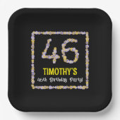 46誕生日:フローラ花数名前をカスタムする ペーパープレート (正面)