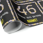 46誕生日:フローラ花数名前をカスタムする ラッピングペーパー (ロールコーナー)