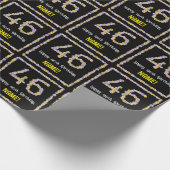 46誕生日:フローラ花数名前をカスタムする ラッピングペーパー (角)