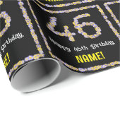 46誕生日:フローラ花数名前をカスタムする ラッピングペーパー (ロールコーナー)