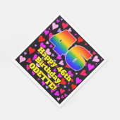 46誕生日：愛するハートパターン、虹# 46 スタンダードランチョンナプキン (角)