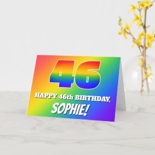 46誕生日:数々の色のレインボーパターン# 46 カード