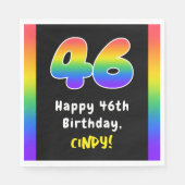 46誕生日: Rainbow Spectrum # 46,名前をカスタムする スタンダードランチョンナプキン (正面)