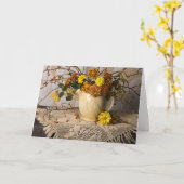 4692秋のフローラ誕生日カード カード (黄色い花)