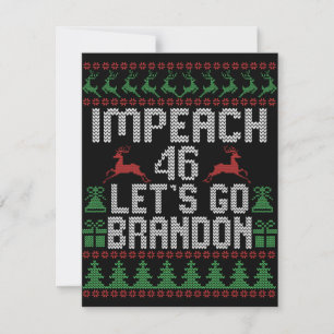 46 トランプ弾劾 レッツゴーブランドン ダサいクリスマススウェーター ノートカード