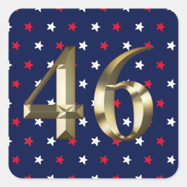 "46"バイデン氏大統領、バイデン氏ハリス2020金ゴールドブルー スクエアシール