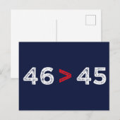 46 > 45 – トランプ失ったバイデン氏ウォンI ポストカード (正面/裏面)