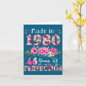 46 Year Old Made In 1980 Floral 46th Birthday Wome カード (黄色い花)