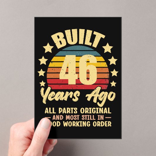 46 Years Ago All Parts Original 46th Birthday アクリル招待状 (インサイチュ (ポータブル))