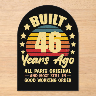 46 Years Ago All Parts Original 46th Birthday アクリル招待状