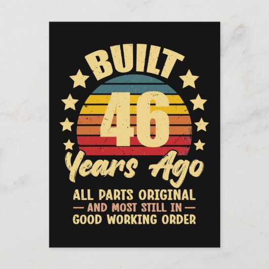46 Years Ago All Parts Original 46th Birthday ポストカード (正面)