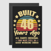 46 Years Ago All Parts Original 46th Birthday マグネット招待状 (正面/裏面)