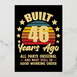 46 Years Ago All Parts Original 46th Birthday 箔招待状