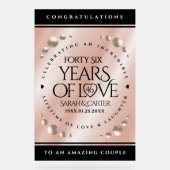 46thエレガントパールの結婚記念日お祝い アクリルサイン (正面)