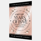 46thエレガントパールの結婚記念日お祝い アクリルサイン (傾斜)