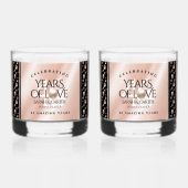 46thエレガントパールの結婚記念日お祝い ウイスキーグラス (正面)