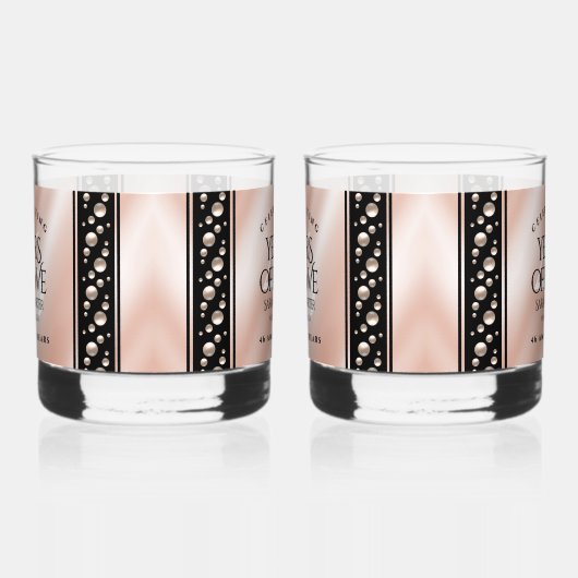 46thエレガントパールの結婚記念日お祝い ウイスキーグラス (右)