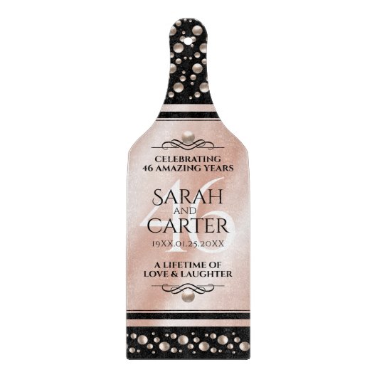 46thエレガントパールの結婚記念日お祝い カッティングボード (正面)