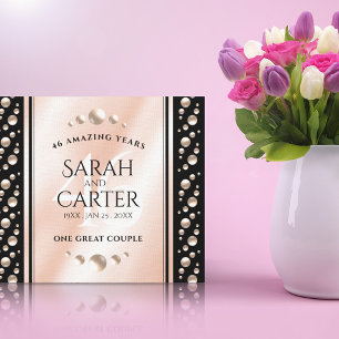 46thエレガントパールの結婚記念日お祝い キャンバスプリント