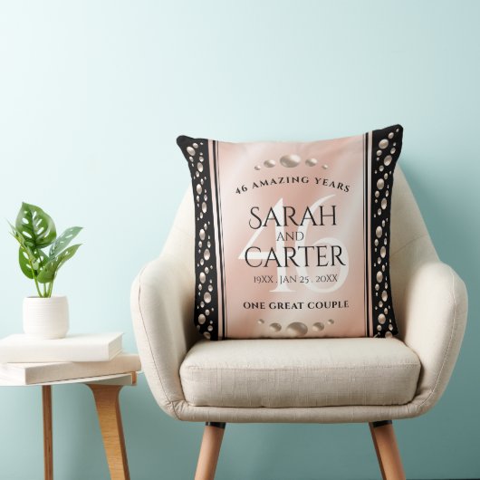 46thエレガントパールの結婚記念日お祝い クッション (椅子)