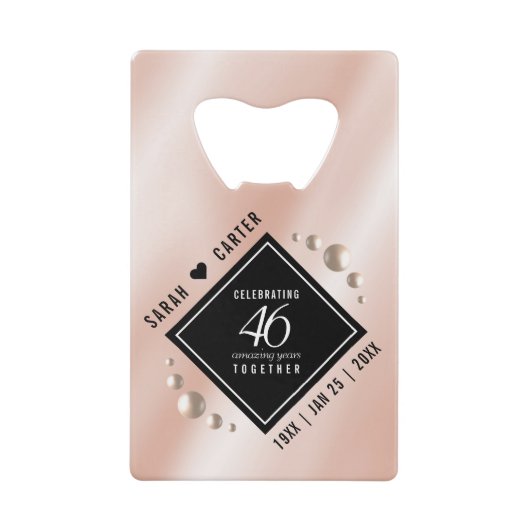 46thエレガントパールの結婚記念日お祝い クレジットカード栓抜き (正面)