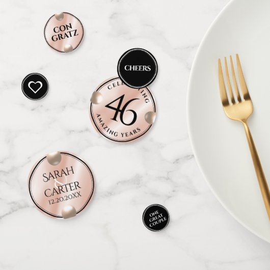 46thエレガントパールの結婚記念日お祝い コンフェッティ (グループ)