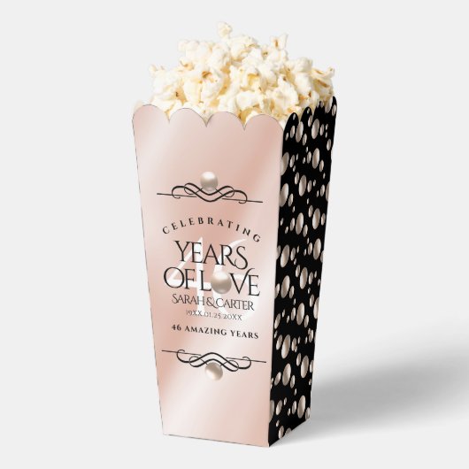 46thエレガントパールの結婚記念日お祝い フェイバーボックス (はじけた状態)