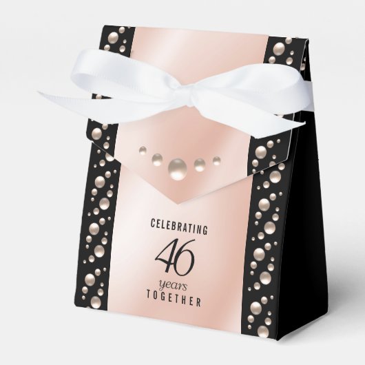 46thエレガントパールの結婚記念日お祝い フェイバーボックス (正面サイド)