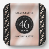 46thエレガントパールの結婚記念日お祝い ペーパープレート (正面)