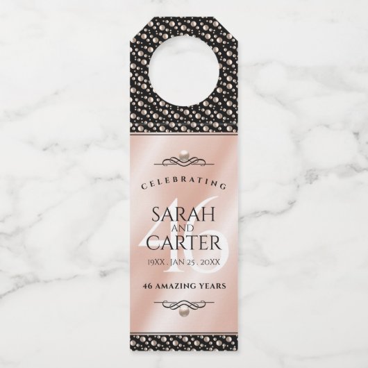 46thエレガントパールの結婚記念日お祝い ボトルネックタグ (裏面)