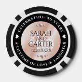 46thエレガントパールの結婚記念日お祝い ポーカーチップ (裏面)
