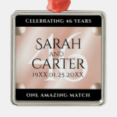 46thエレガントパールの結婚記念日お祝い メタルオーナメント (正面)