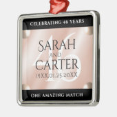 46thエレガントパールの結婚記念日お祝い メタルオーナメント (左)