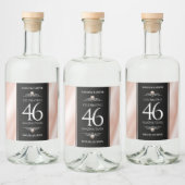 46thエレガントパールの結婚記念日お祝い リキュールボトルラベル (ボトル)