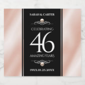 46thエレガントパールの結婚記念日お祝い リキュールボトルラベル (シングルラベル)