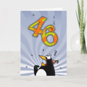 46th誕生日ペンギンサプライズカード カード (正面)