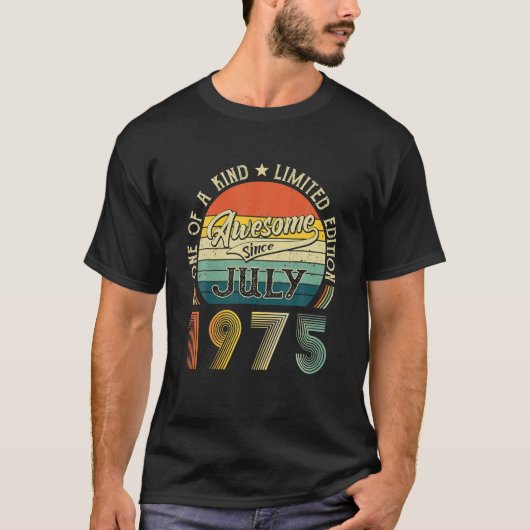 46th誕生日装飾1975年7月男性女性46アイ tシャツ (正面)