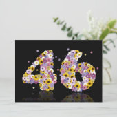 46th Birthdayパーティー、花の文字 招待状 (スタンド正面)