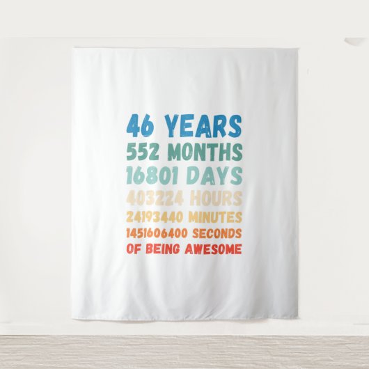 46th Birthday 46 Years Of Being Awesome Wedding An タペストリー (正面)