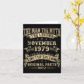 46th Birthday For Men Mythology Of November 1979  カード (黄色い花)