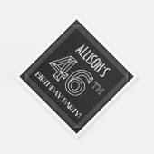 46th Birthday Party:アールデコスタイル+名前をカスタムする スタンダードランチョンナプキン (角)