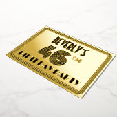 46th Birthday Party —アールデコスタイル「46」 & Name 箔招待状 (回転した状態)