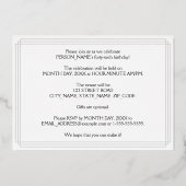 46th Birthday Party —アールデコスタイル「46」 & Name 箔招待状 (裏面)