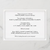 46th Birthday Party —アールデコ検索「46」 +名前 箔招待状 (裏面)