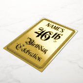 46th Birthday Party – スクリプエレガントト+名前をカスタムする 箔招待状 (回転した状態)